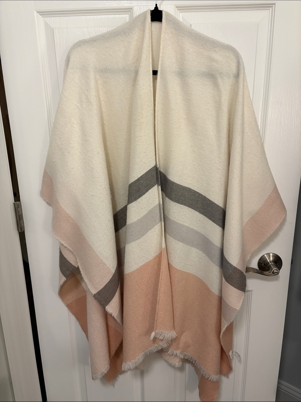 Gentle Fawn Cream, Blush & Gray Striped Cape